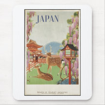 Vintage Travel Poster Ad Retro Prints Mouse Pad