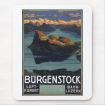 Vintage Travel Poster Ad Retro Prints Mouse Pads