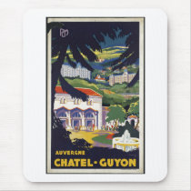 Vintage Travel Poster Ad Retro Prints Mouse Pad