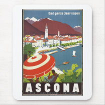 Vintage Travel Poster Ad Retro Prints Mousepads