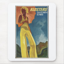 Vintage Travel Poster Ad Retro Prints Mouse Pad