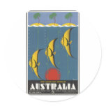 Vintage Travel Poster Ad Retro Prints Round Stickers