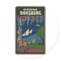 Vintage Travel Poster Ad Retro Prints Round Sticker