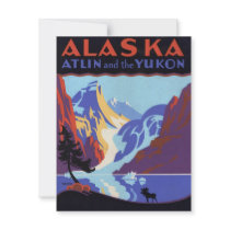 Vintage Travel Poster, Alaska invitations