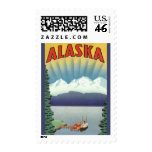 Vintage Travel Poster, Alaska Stamps