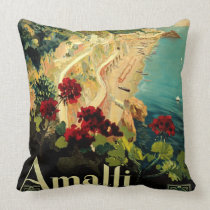 Vintage Travel Poster, Amalfi, Italy Pillows
