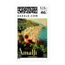 Vintage Travel Poster, Amalfi, Italy Postage Stamp