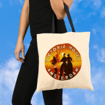 Vintage Travel Poster, Amsterdam, Holland Canvas Bags