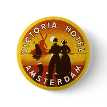 Vintage Travel Poster, Amsterdam, Holland Pinback Button