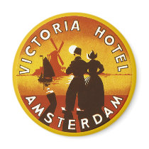 Vintage Travel Poster, Amsterdam, Holland Fridge Magnets