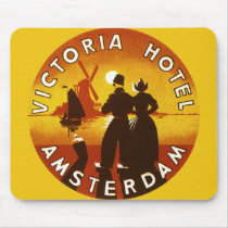 Vintage Travel Poster, Amsterdam, Holland Mouse Pads