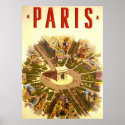 Vintage Travel Poster Arc de Triomphe Paris France posters