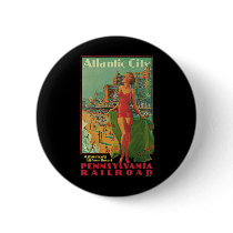 Vintage Travel Poster; Atlantic City Pinback Buttons