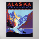 Vintage Travel Poster, Atlin and the Yukon, Alaska posters