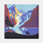 Vintage Travel Poster, Atlin and the Yukon, Alaska Magnets