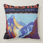 Vintage Travel Poster, Atlin and the Yukon, Alaska Pillows