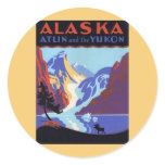 Vintage Travel Poster, Atlin and the Yukon, Alaska stickers