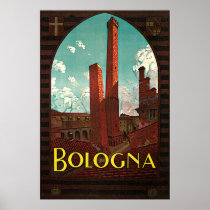 Vintage Travel Poster, Bologna, Italy