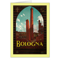 Vintage Travel Poster, Bologna, Italy Greeting Card