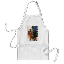 Vintage Travel Poster, Boston, Massachusetts Aprons