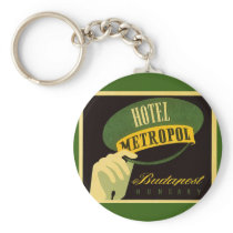 Vintage Travel Poster, Budapest, Hungary Key Chains