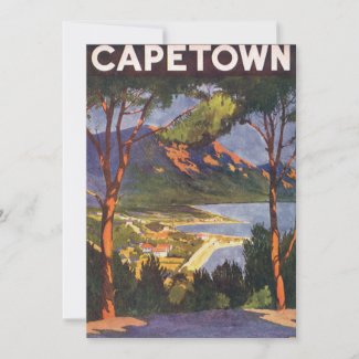 Vintage Travel Poster, Cape Town, Africa Custom Announcement