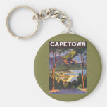 Vintage Travel Poster, Cape Town, South Africa Key Chains