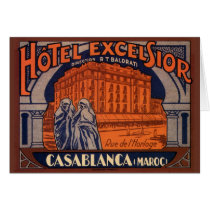 Vintage Travel Poster, Casablanca, Morocco, Africa Greeting Card