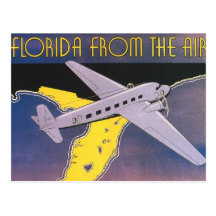 Vintage Travel Poster, Florida from Air Airplane Postcard