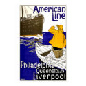 Vintage Travel Poster For American Line Print