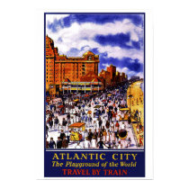 Vintage Travel Poster For Atlantic City Print