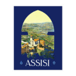 postcard, postcards, assisi, italy, vintage,