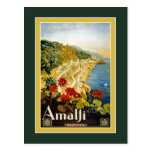 Vintage Travel Poster For Italy Postcard