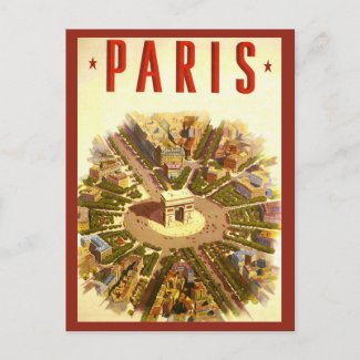 Vintage Travel Poster, France postcard
