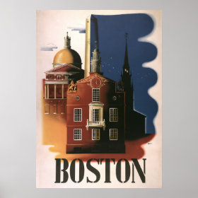 Vintage Travel Poster from Boston, Massachusetts