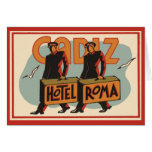 Vintage Travel Poster, Hotel Roma, Cadiz, Spain cards