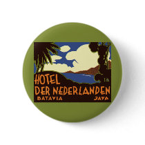 Vintage Travel Poster, Indonesia Button