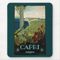Vintage Travel Poster, Isle of Capri, Italy Mousepad