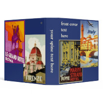 Vintage Travel Poster, Italy binders by YesterdayCafe Vintage Travel Poster, Italy binders