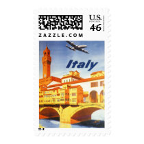 Vintage Travel Poster, Italy Stamp