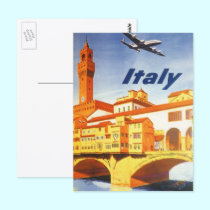Vintage Travel Poster, Italy Postcard
