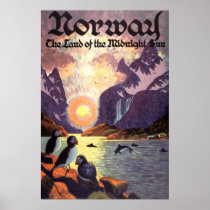 Vintage Travel Poster, Land of the Midnight Sun