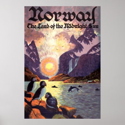 Vintage Travel Poster, Norway