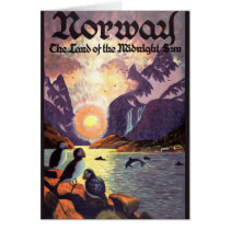 Vintage Travel Poster, Land of the Midnight Sun Cards