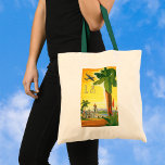 Vintage Travel Poster, Los Angeles, California Canvas Bags