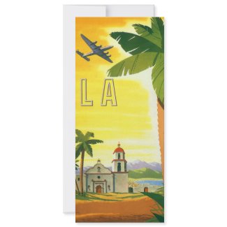 Vintage Travel Poster, Los Angeles, California Personalized Invitation