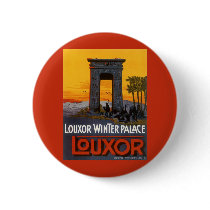 Vintage Travel Poster, Louxor Winter Palace, Egypt Pinback Button