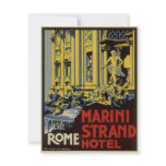 Vintage Travel Poster, Marini Strand Hotel, Roma Invite