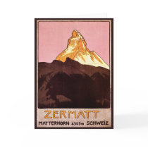 Vintage Travel Poster, Matterhorn, Switzerland Greeting Card