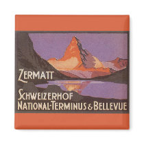 Vintage Travel Poster, Matterhorn, Switzerland Magnet